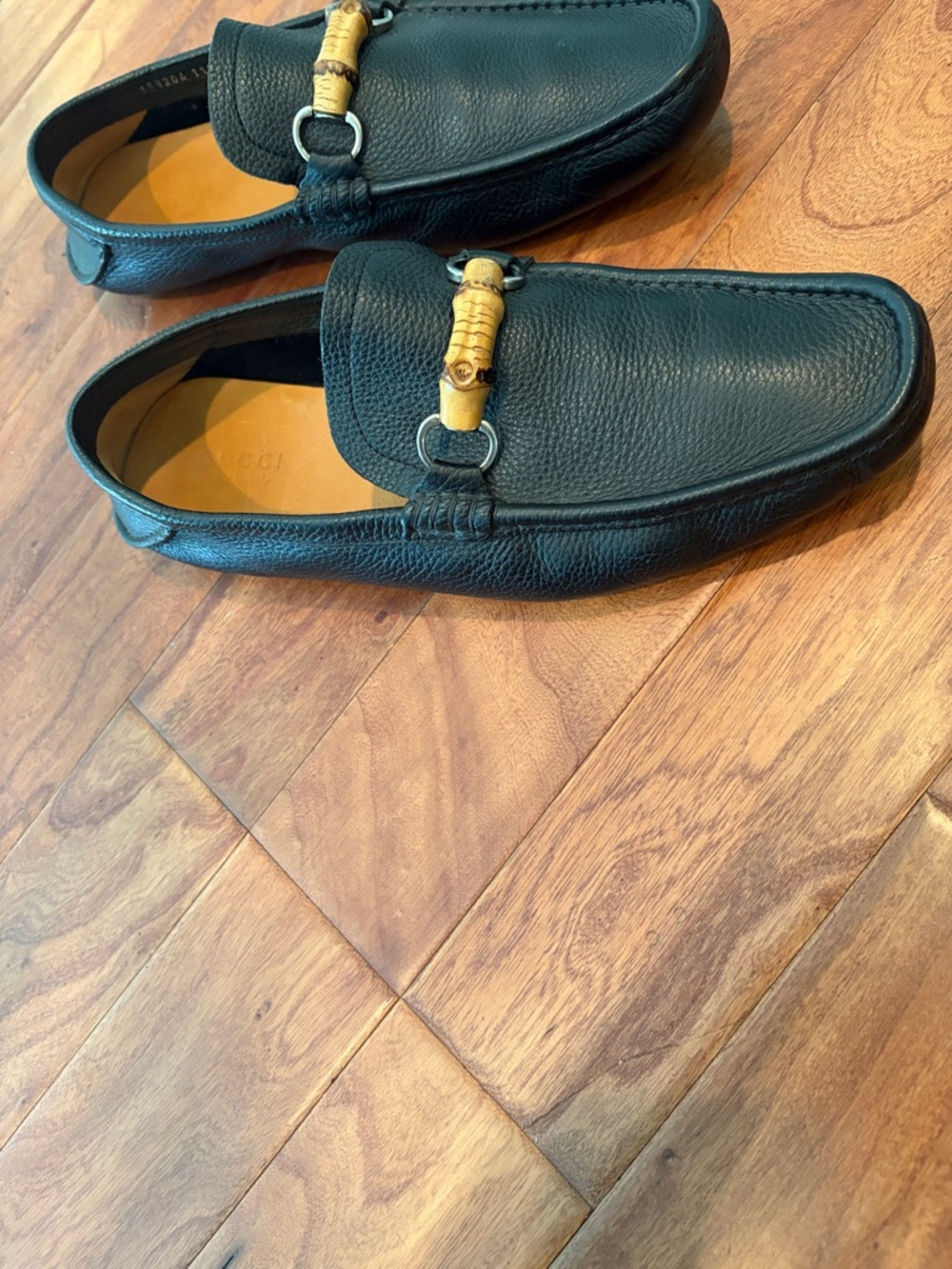 Authentic Gucci Mens Web Bamboo Horse-Bit Driving Loafer Black Leather Size 11.5 - Picture 12 of 12